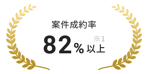 案件成約率82％以上